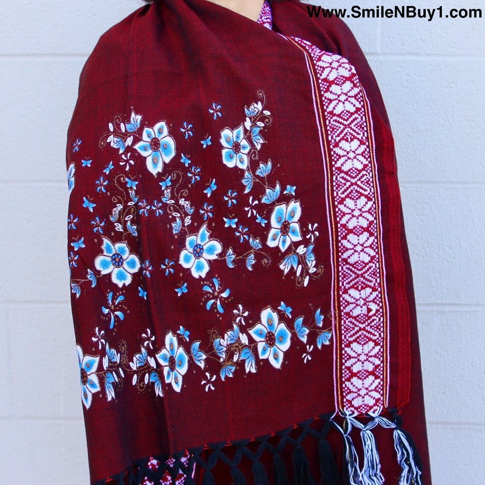 Flowers Shawl Mexican rebozo de flores hand made